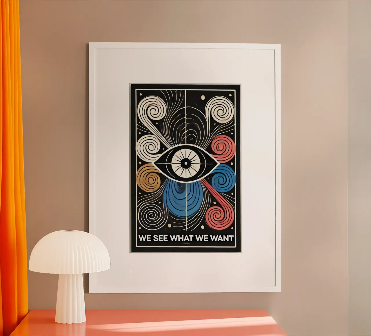 Vediamo ciò che vogliamo poster con telaio in legno da Motivate-Today