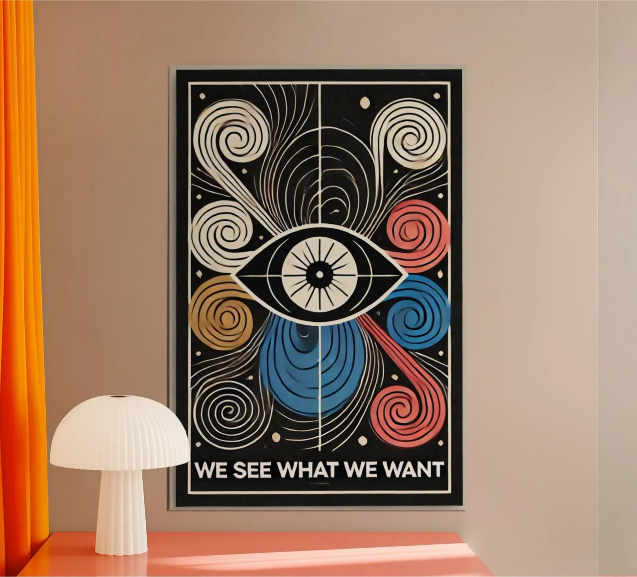Vediamo ciò che vogliamo poster con telaio in legno da Motivate-Today