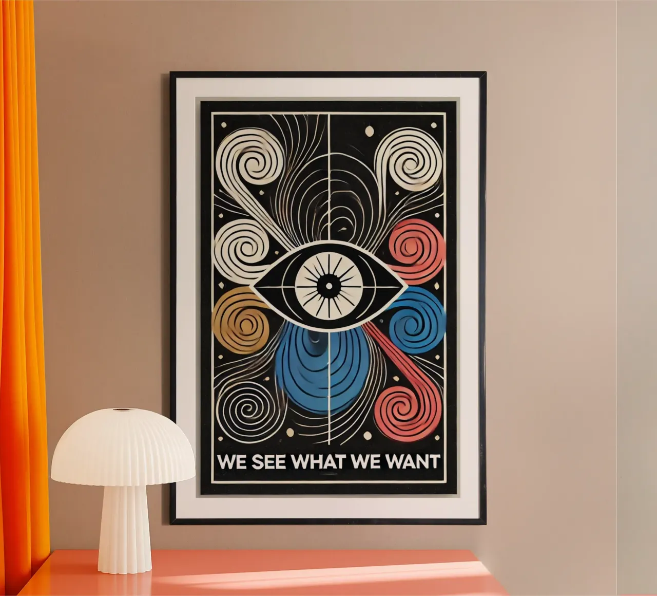 Vediamo ciò che vogliamo poster con telaio in legno da Motivate-Today