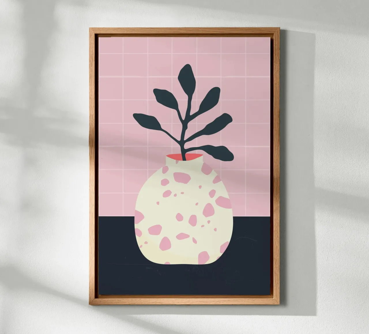 Vase Terrazzo-Rosen Leinwand mit Schattenfugenrahmen von STUDIO 4H37
