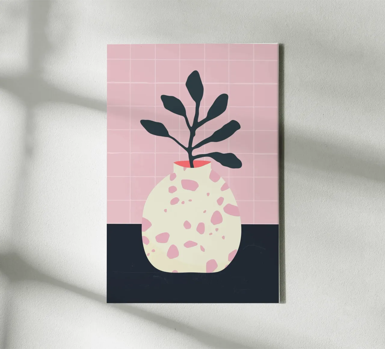 Vase Terrazzo-Rosen Leinwand mit Schattenfugenrahmen von STUDIO 4H37