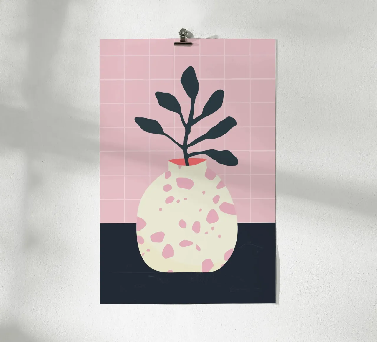 vase terrazzo rose poster con telaio in alluminio da STUDIO 4H37