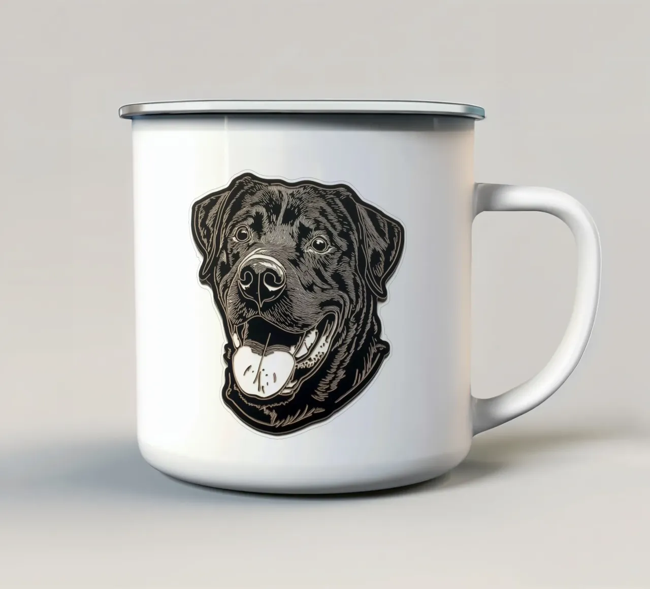 Cane di legno nero tazza in smalto da Motivate-Today