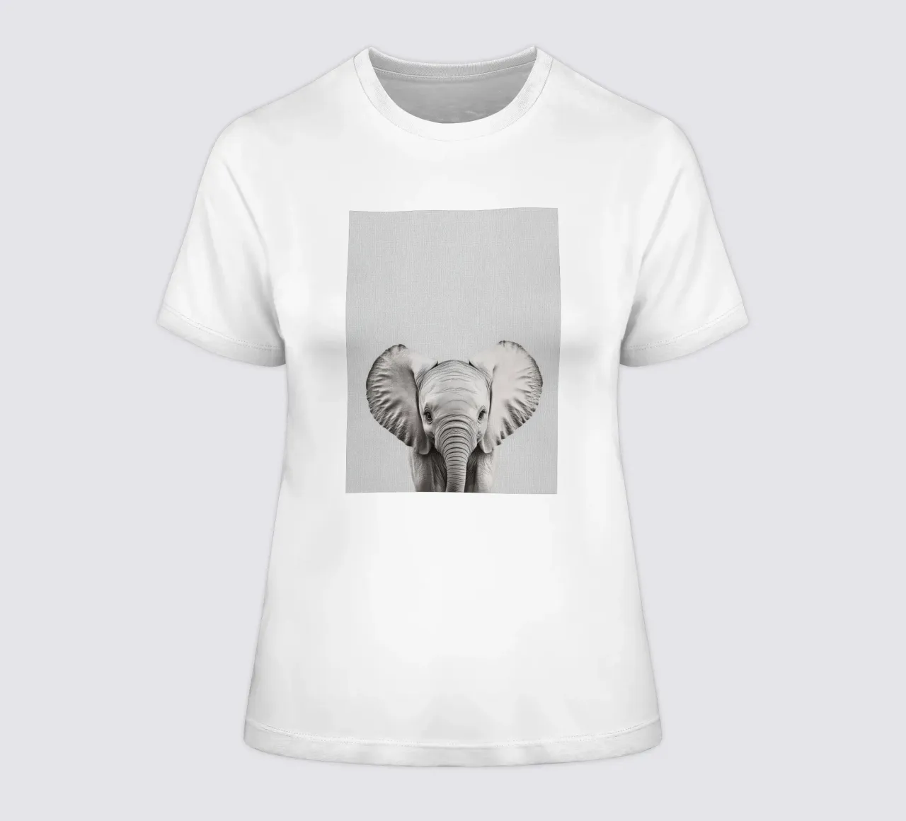 Lili cute baby elephant women's fitted t-shirt by Carinaprint