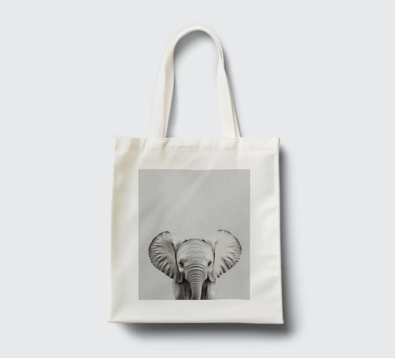 Lili cute baby elephant tote bag by Carinaprint