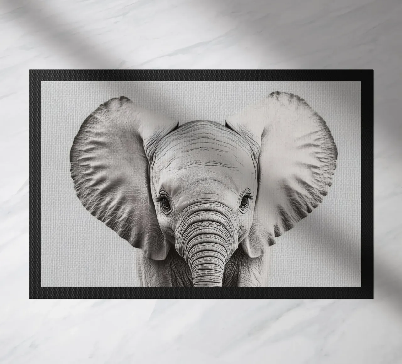 Lili cute baby elephant doormat by Carinaprint