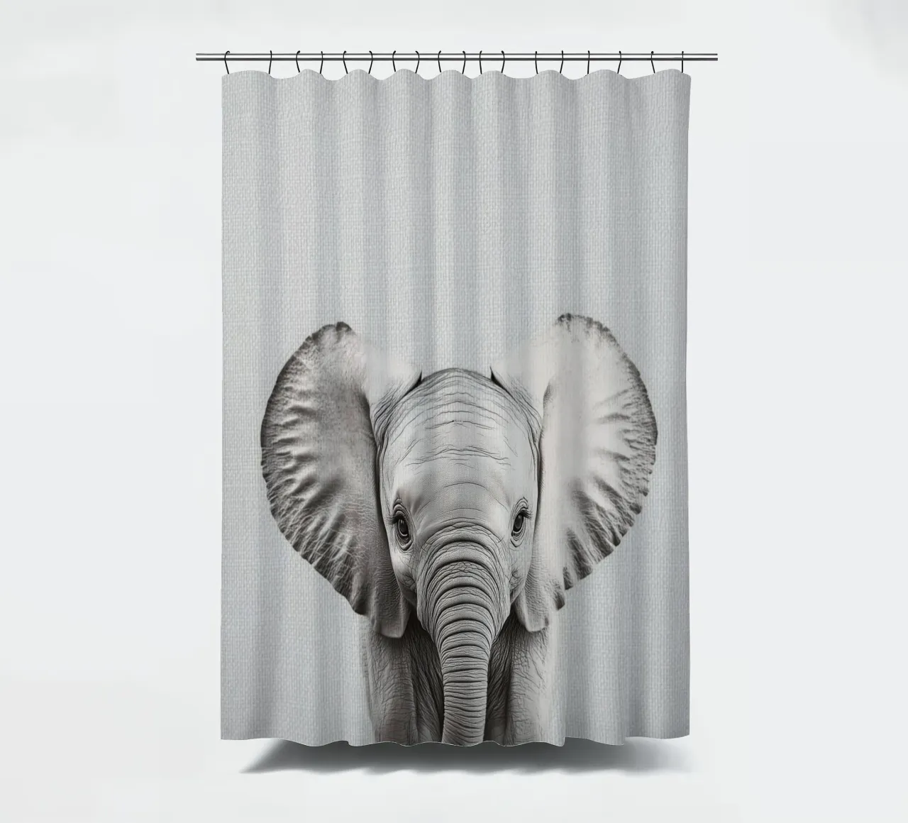 Lili cute baby elephant shower curtain by Carinaprint