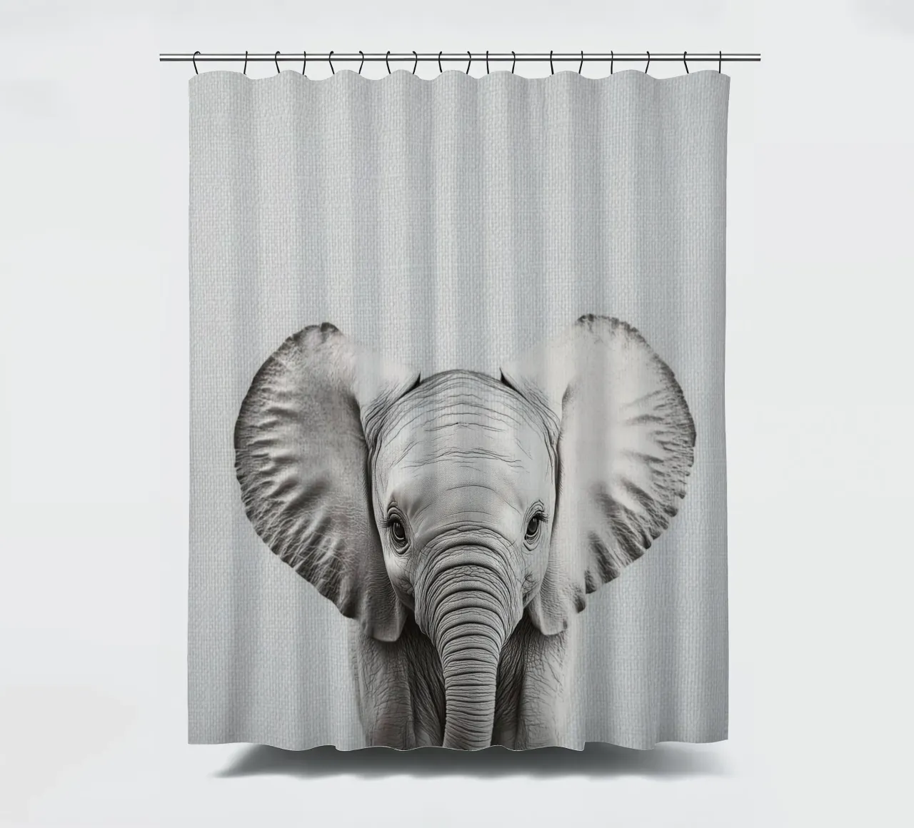 Lili cute baby elephant shower curtain by Carinaprint