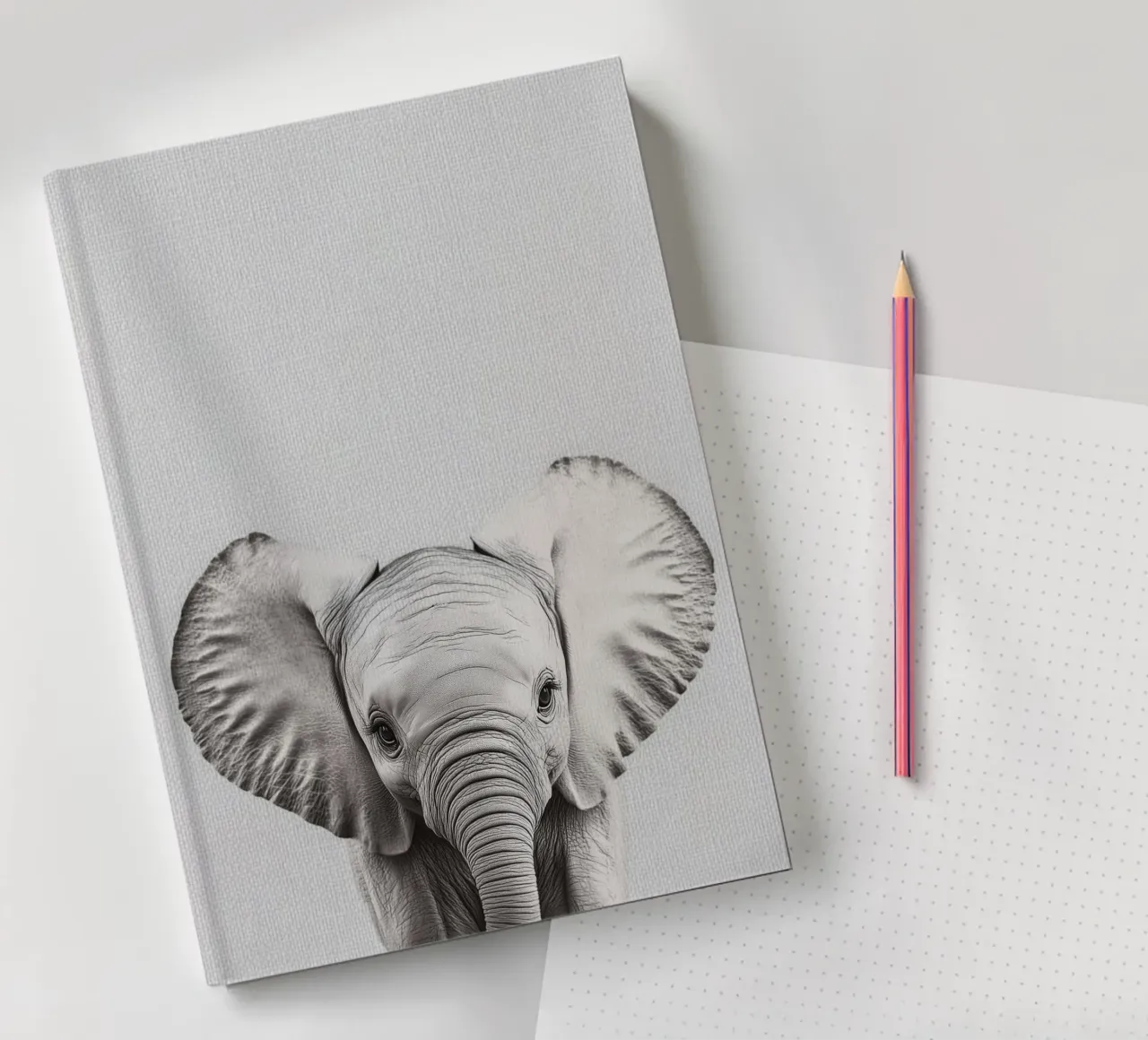 Lili cute baby elephant notebook by Carinaprint