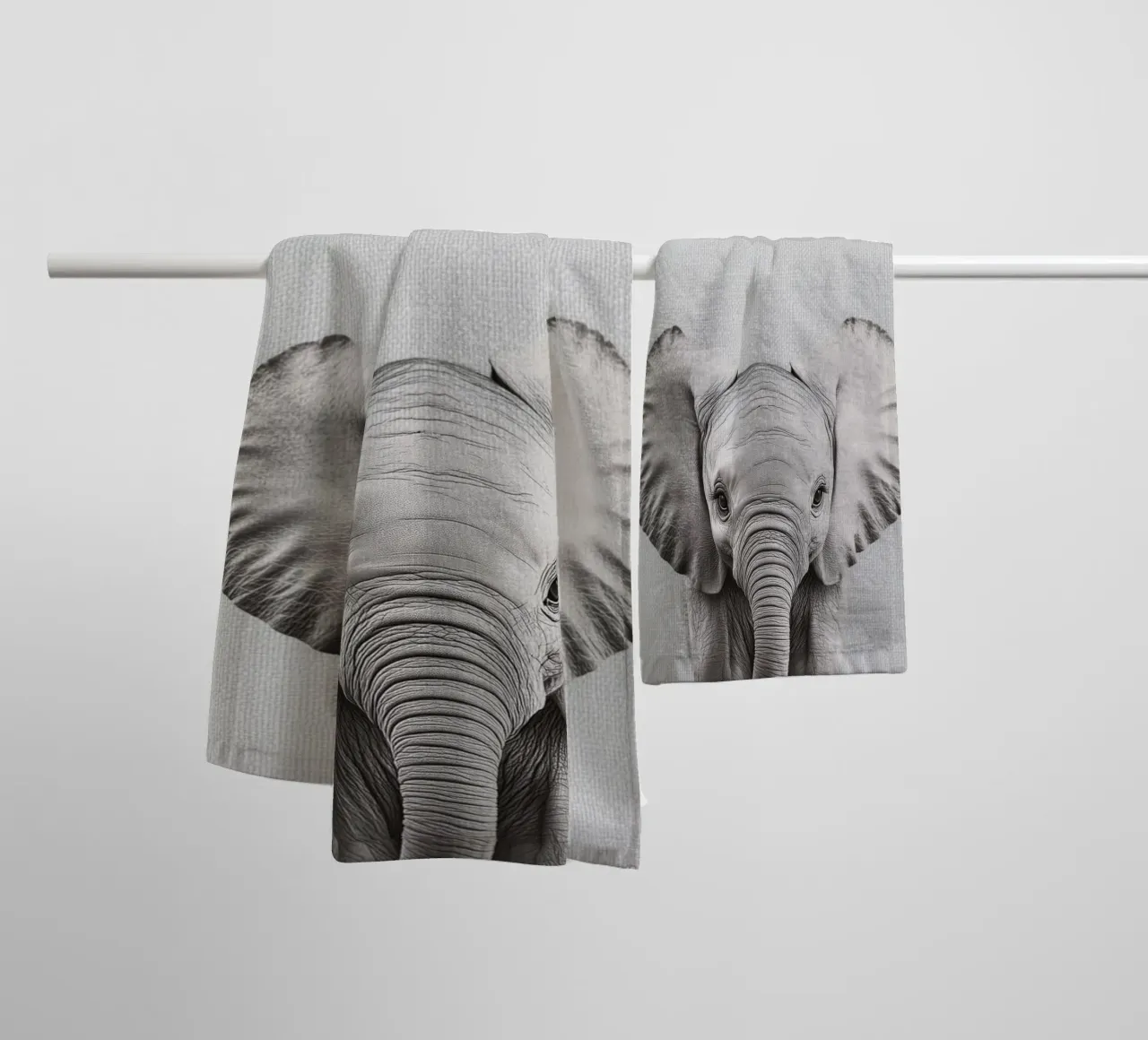 Lili cute baby elephant towel by Carinaprint