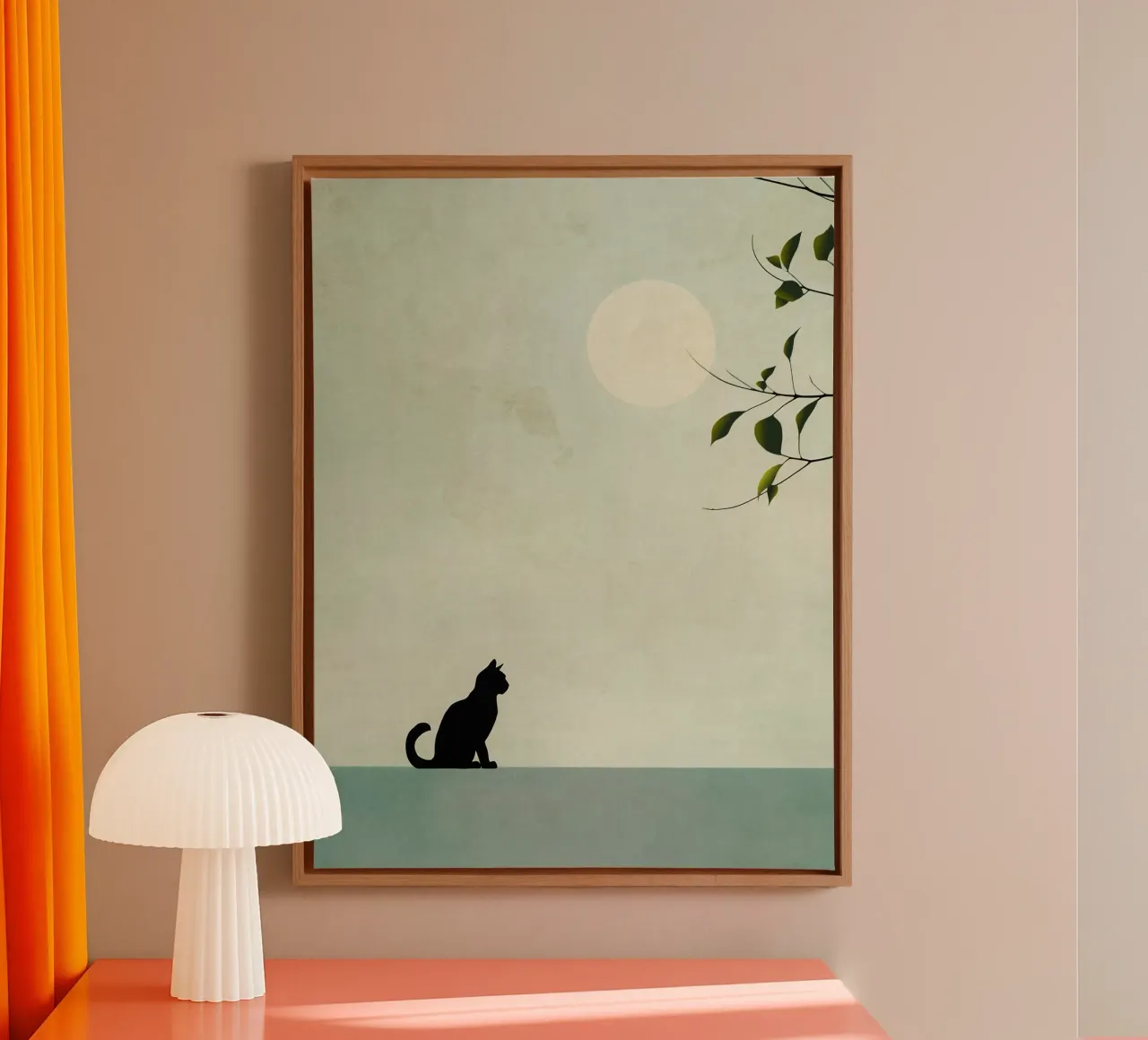 The cat and the moon canvas by LaylaOzHome