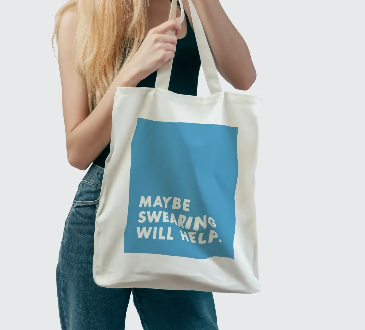 Maybe Swearing Will Help borsa in juta da WORD & WONDER