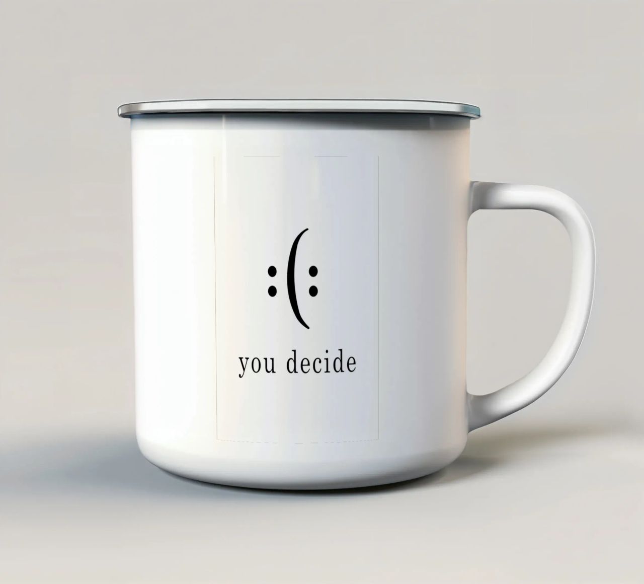 you decide tazza in smalto da WORD & WONDER