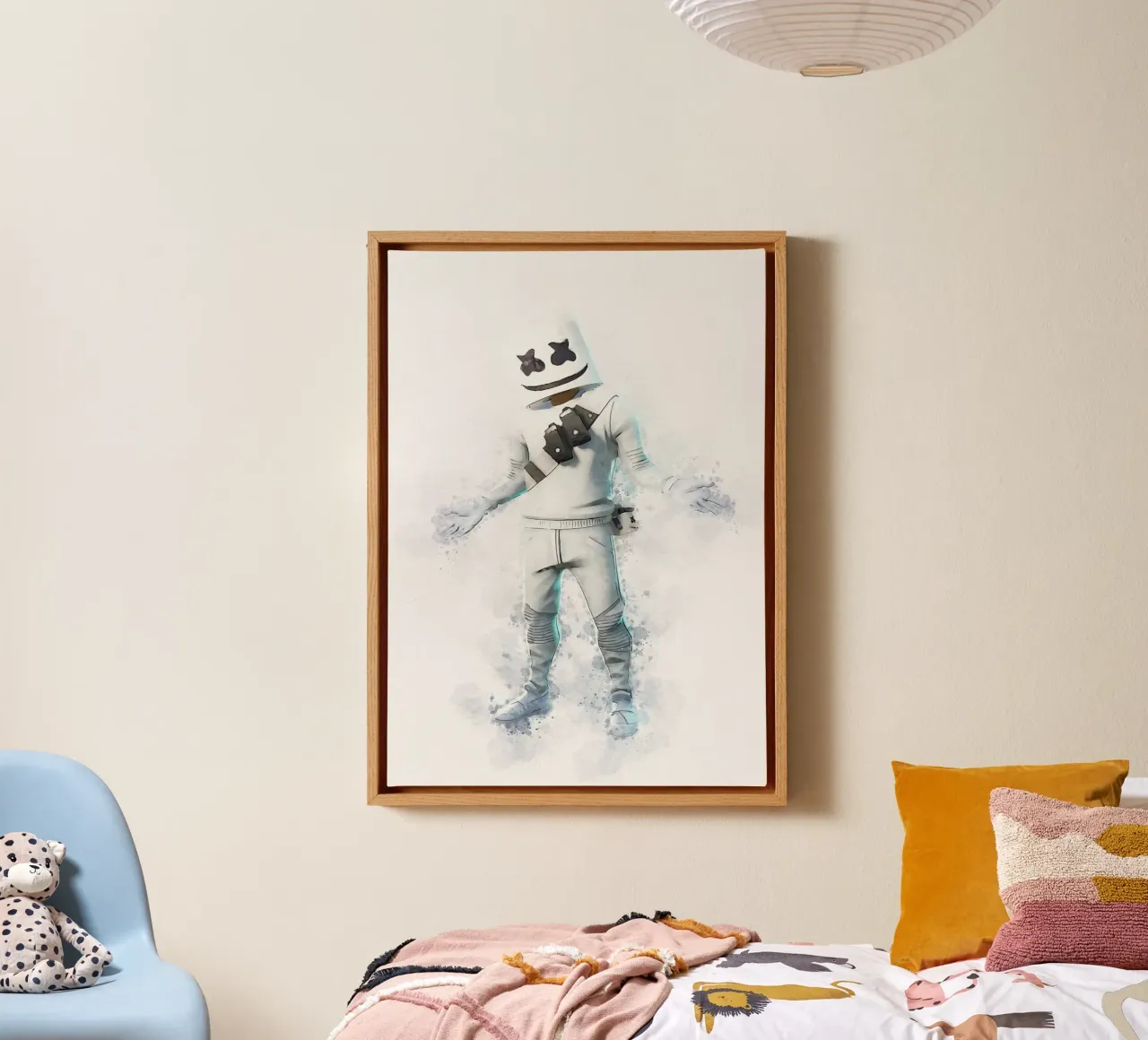 Marshmallow Fortnite tela con Cornice a cassetta da CreativeStudio