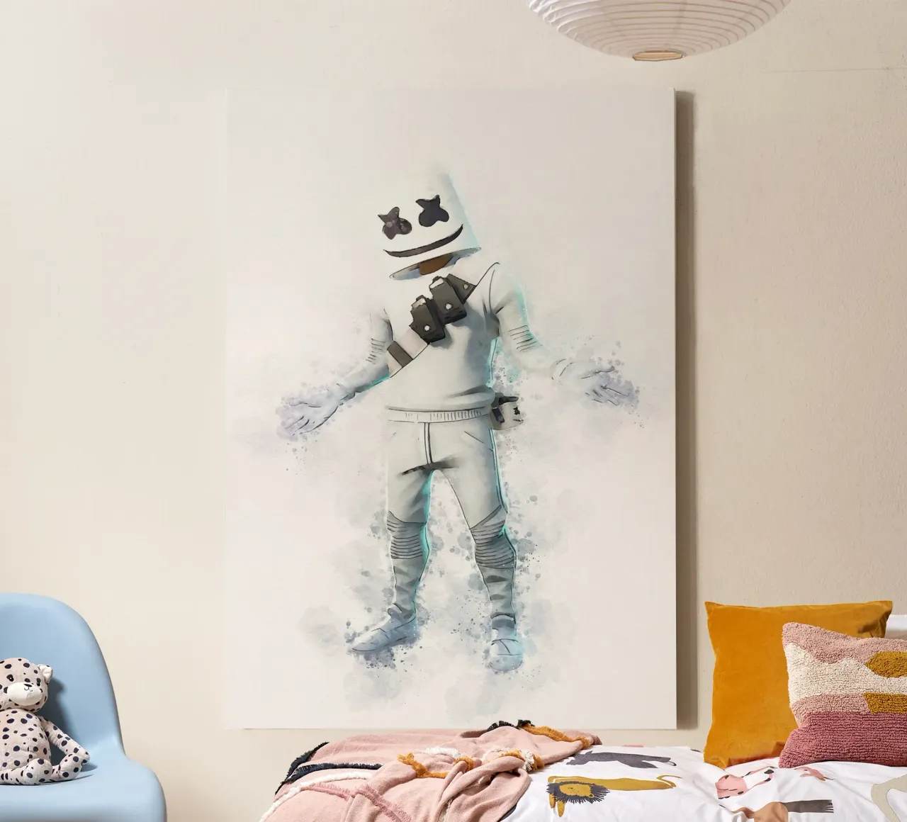 Marshmallow Fortnite tela con Cornice a cassetta da CreativeStudio