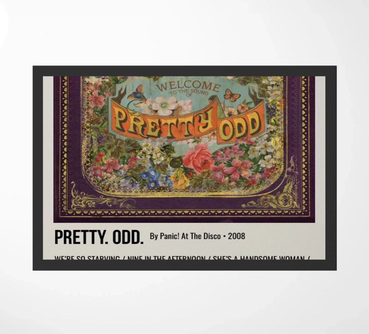 PRETTY. ODD. By Panic! At The Disco. 2008 zerbino da SoundStudio