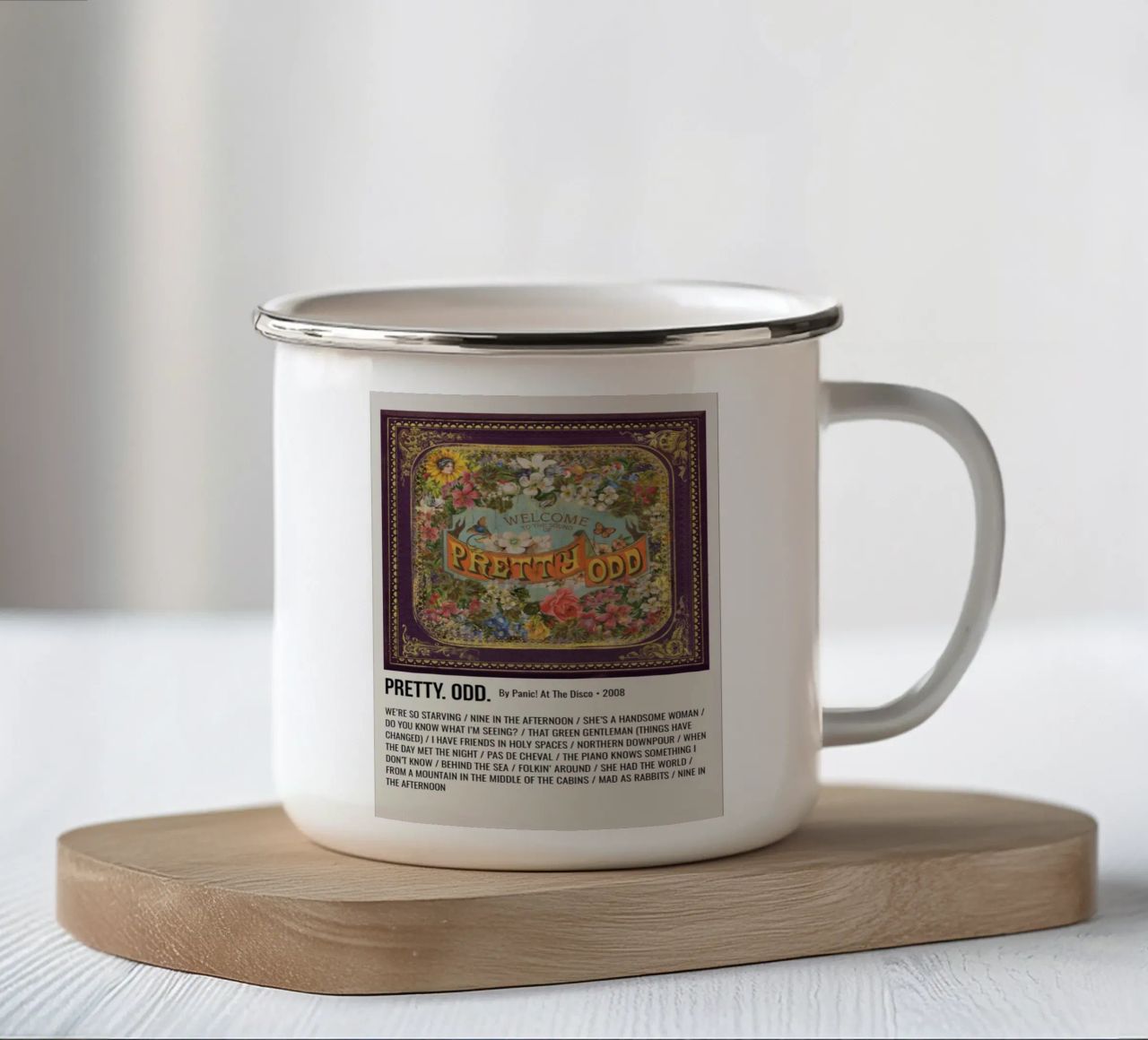 PRETTY. ODD. By Panic! At The Disco. 2008 tazza in smalto da SoundStudio