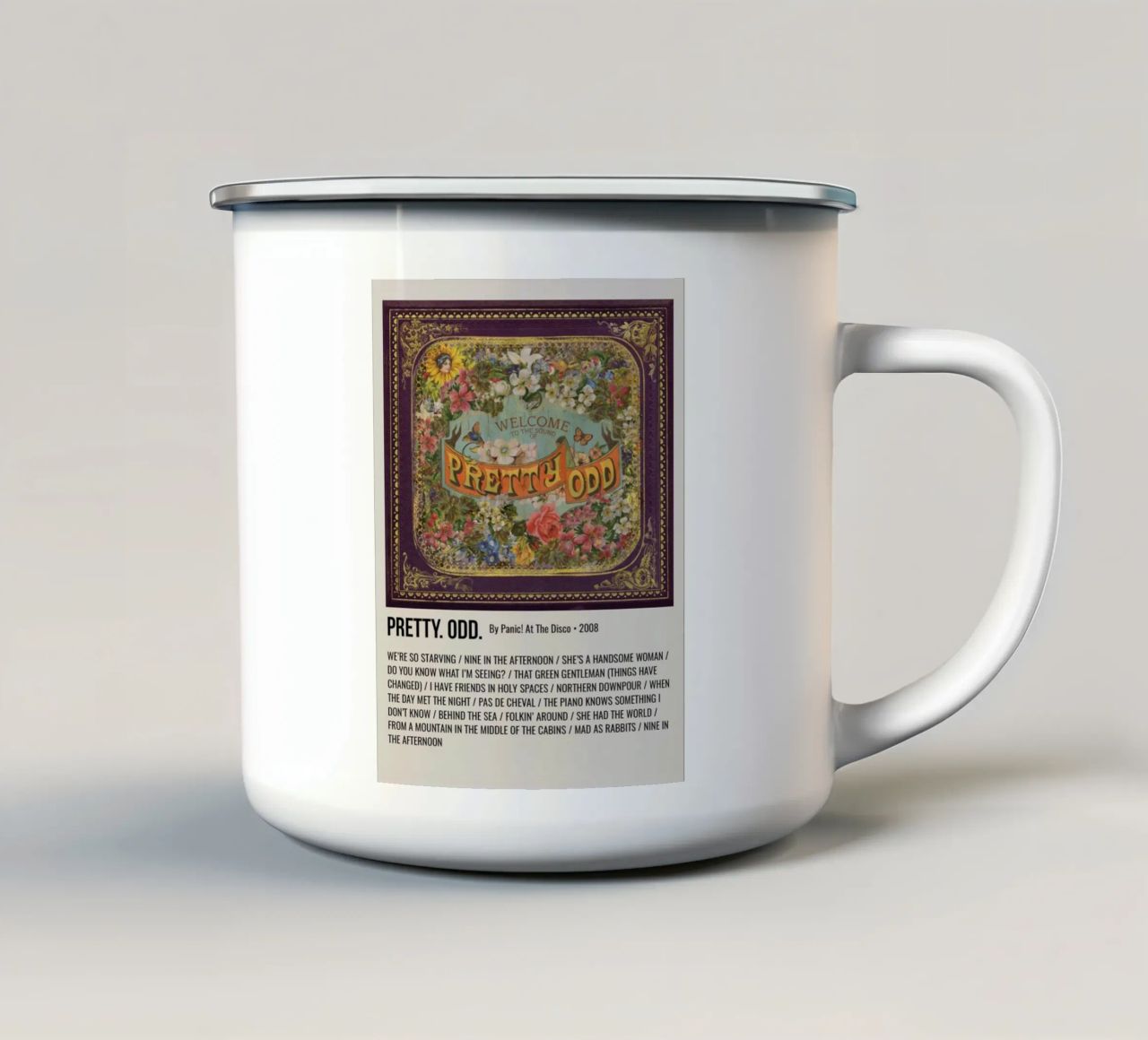 PRETTY. ODD. By Panic! At The Disco. 2008 tazza in smalto da SoundStudio