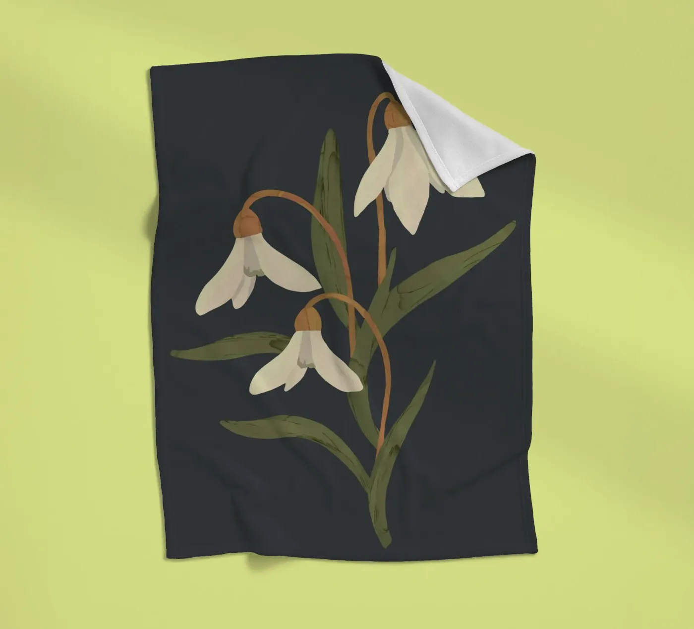 Snowdrops fleece blanket by ThingDesign