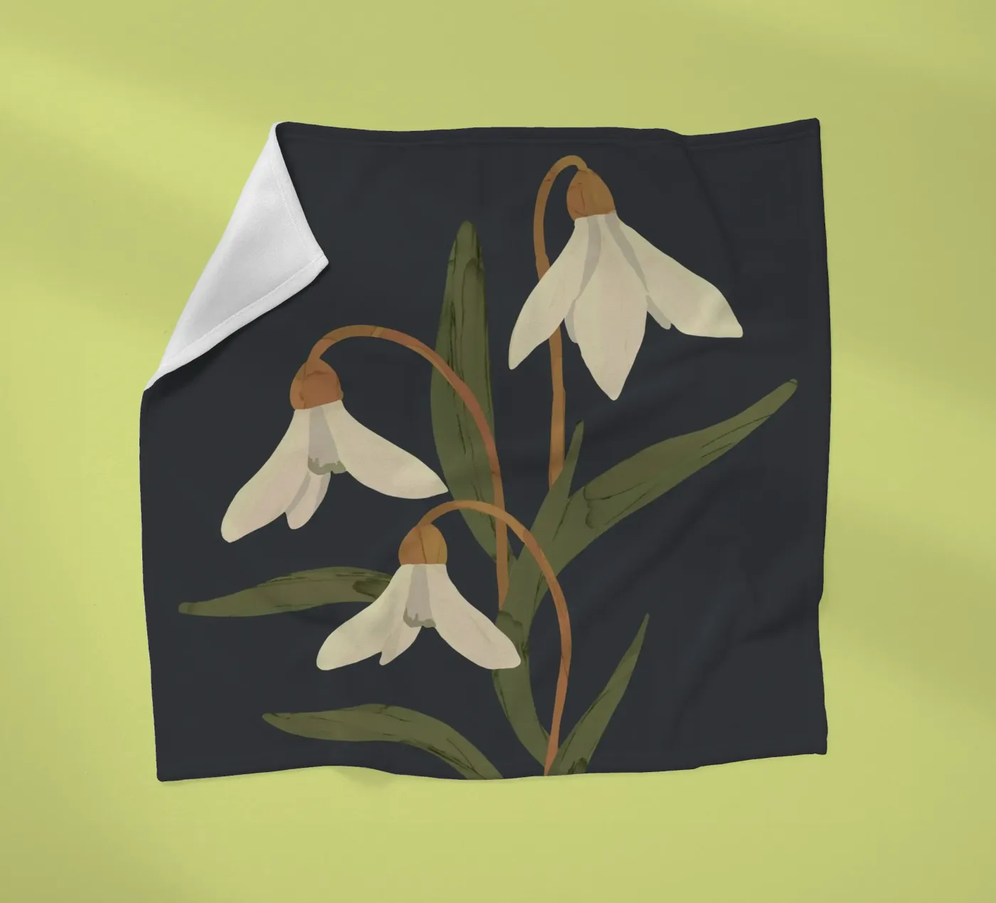 Snowdrops fleece blanket by ThingDesign