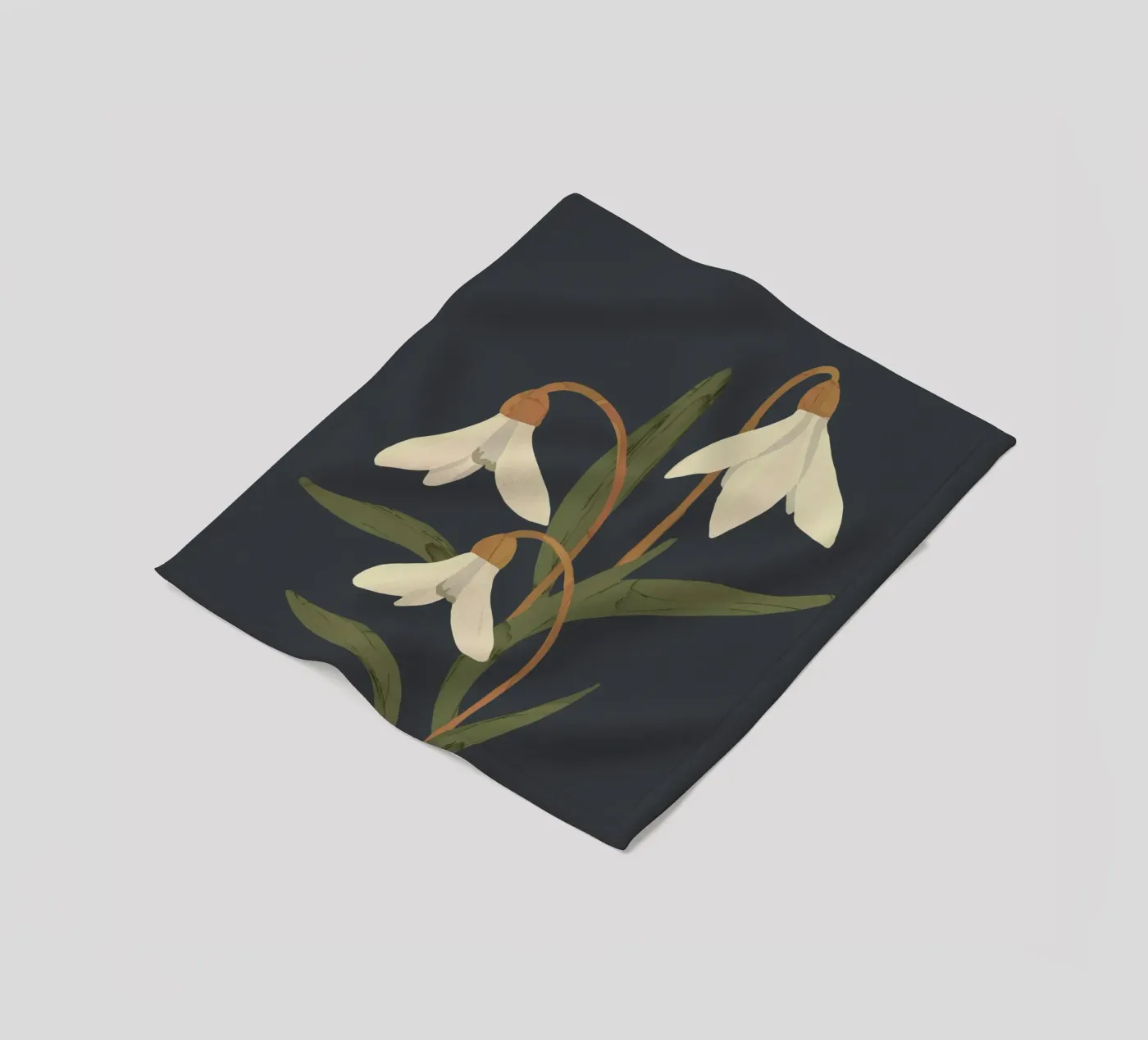 Snowdrops fleece blanket by ThingDesign