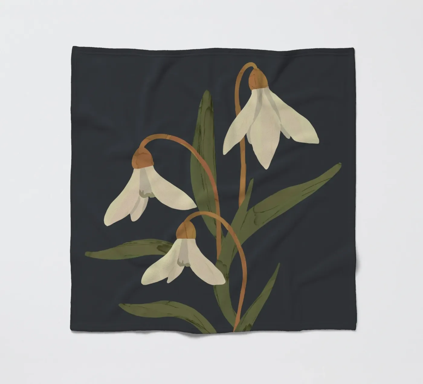 Snowdrops fleece blanket by ThingDesign