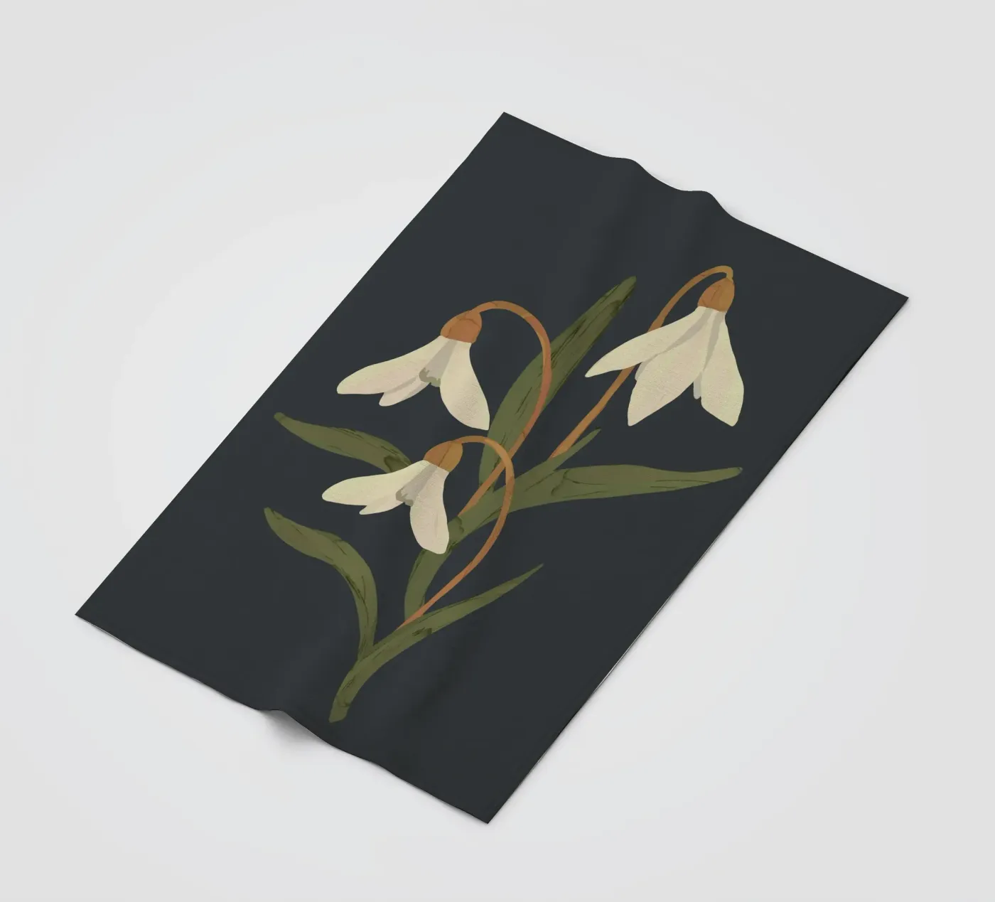 Snowdrops fleece blanket by ThingDesign