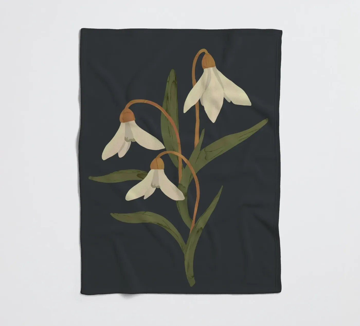 Snowdrops fleece blanket by ThingDesign