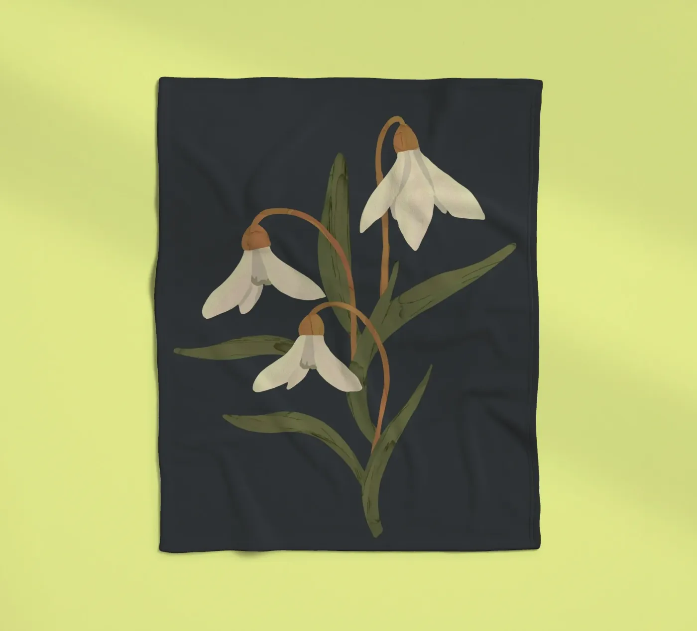 Snowdrops fleece blanket by ThingDesign