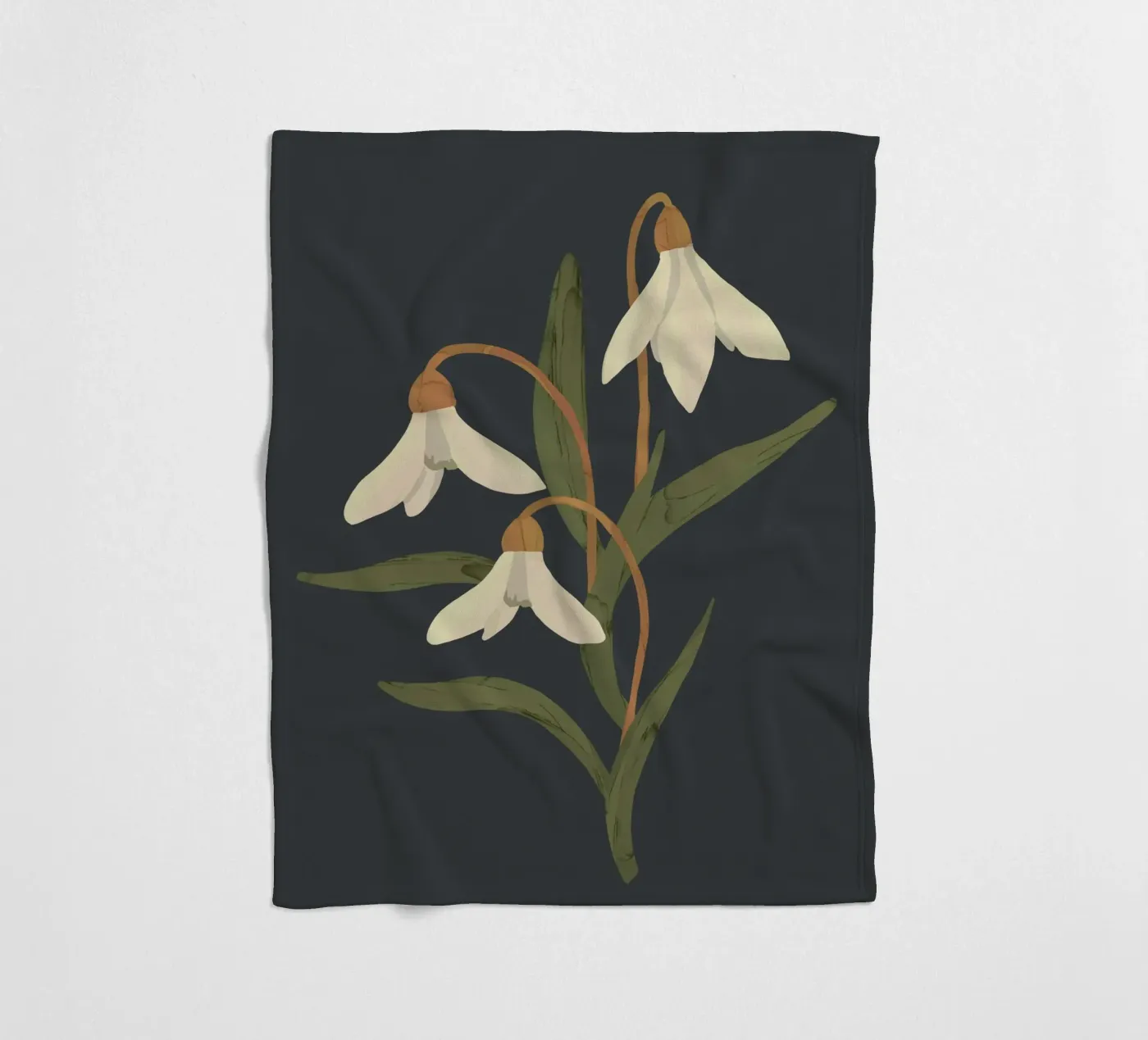 Snowdrops fleece blanket by ThingDesign