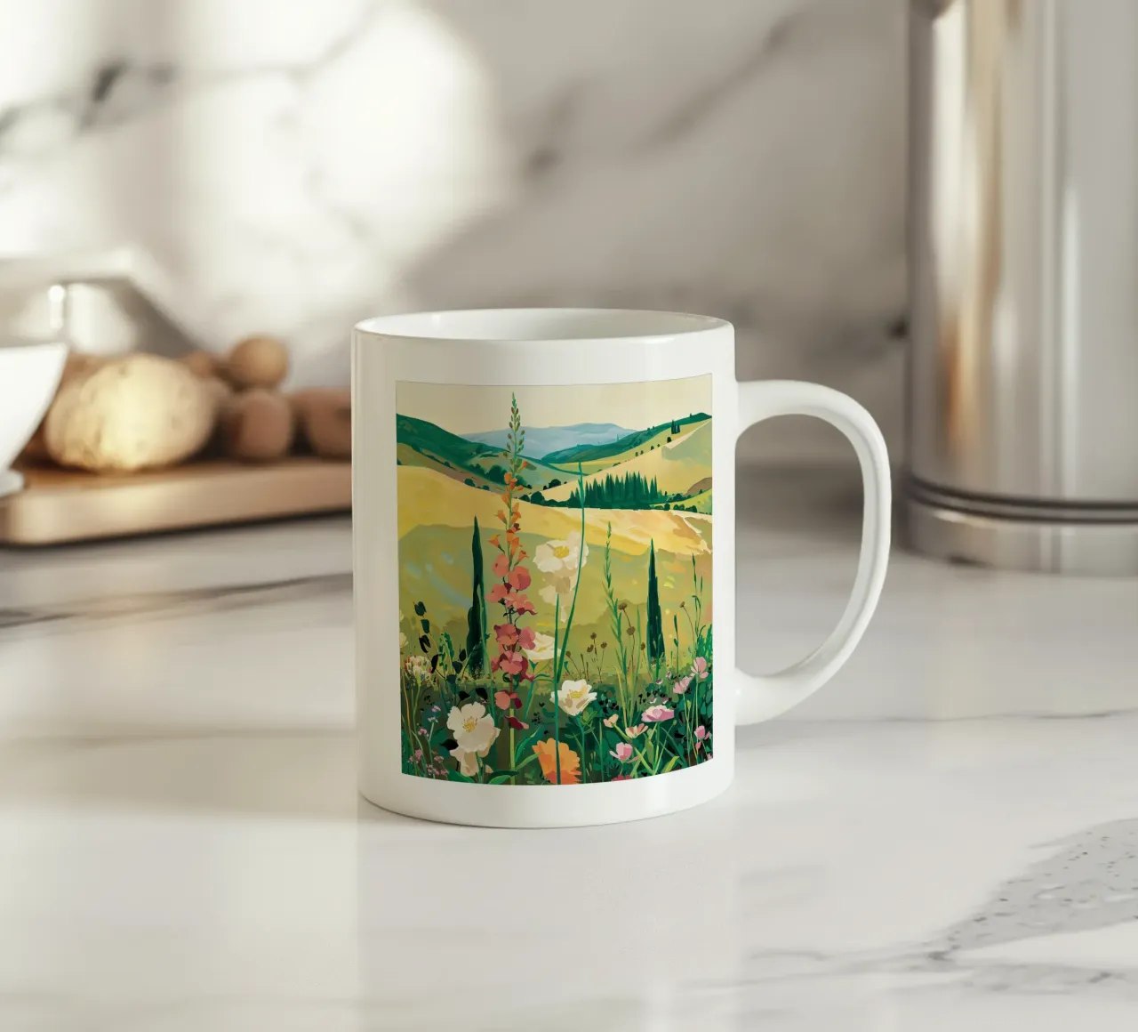 Campi di delicati fiori selvatici tazza in ceramica da DaarbyN
