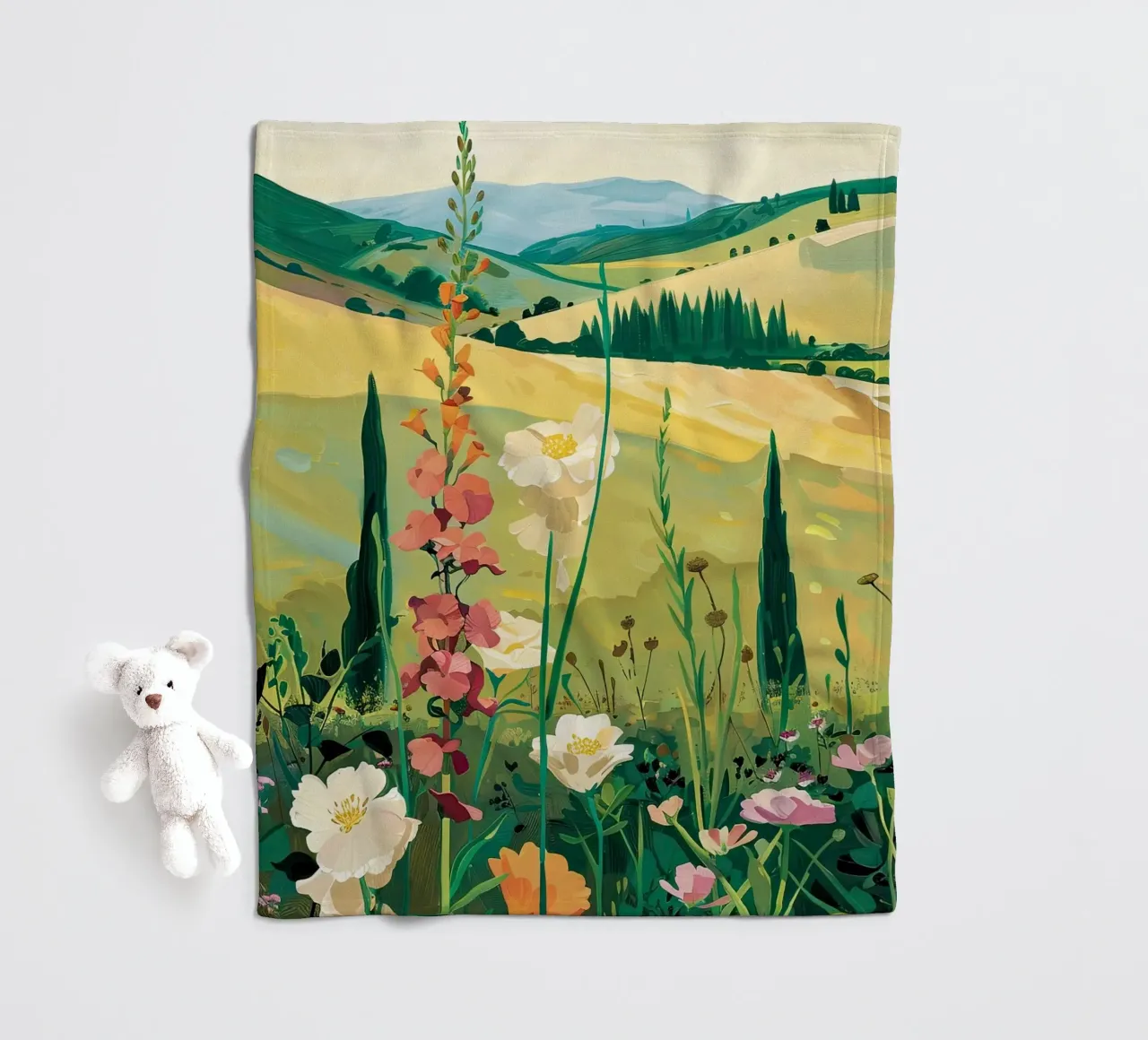 Campi di delicati fiori selvatici coperta in pile da DaarbyN