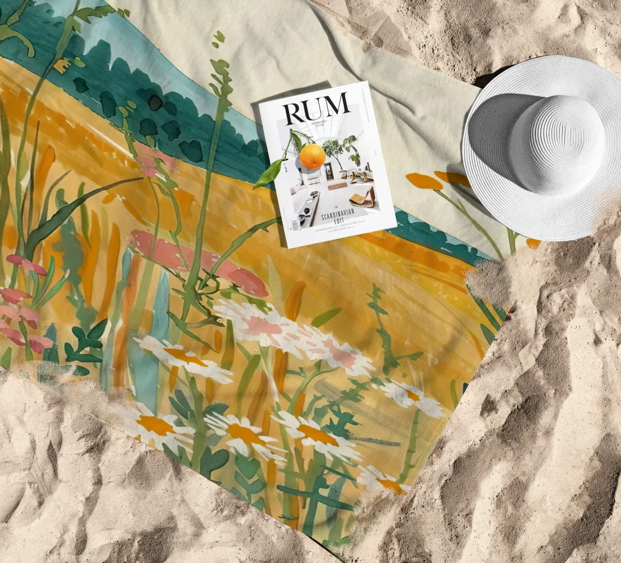 Golden Fields of Wildflowers beach towel by DaarbyN