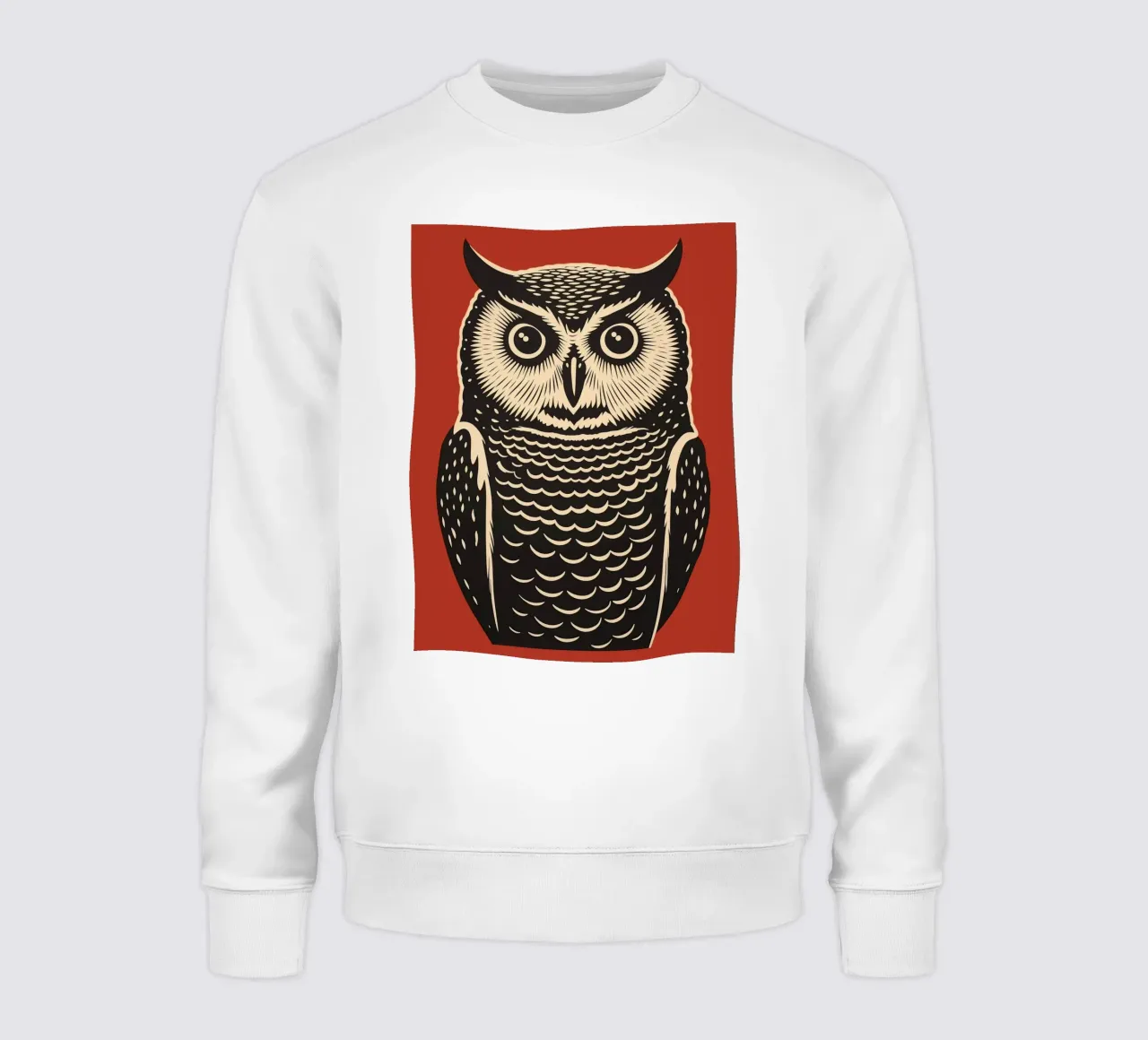 Attento gufo d'epoca - xilografia a colori felpa da Autofocus