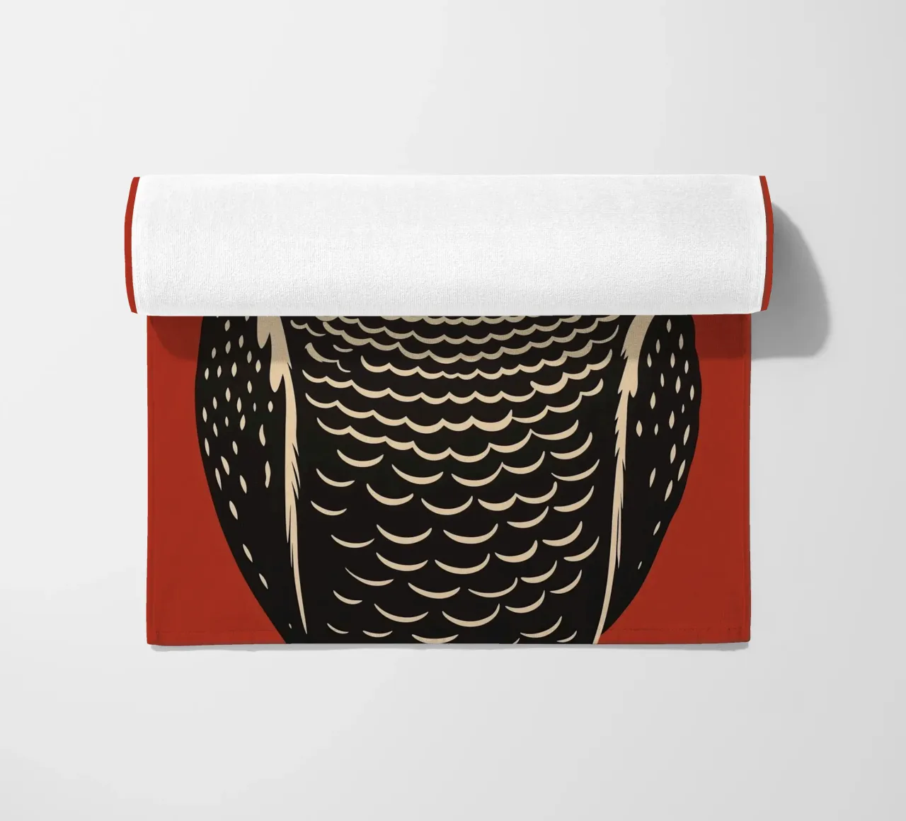 Attento gufo d'epoca - xilografia a colori telo mare da Autofocus