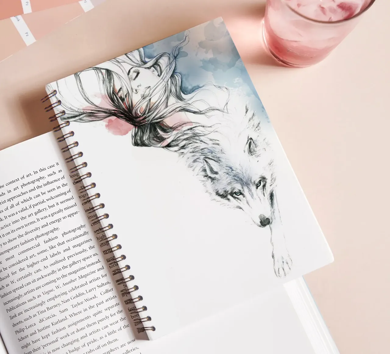 Dreaming about wolves spiral notebook by Susana Miranda ilustracion