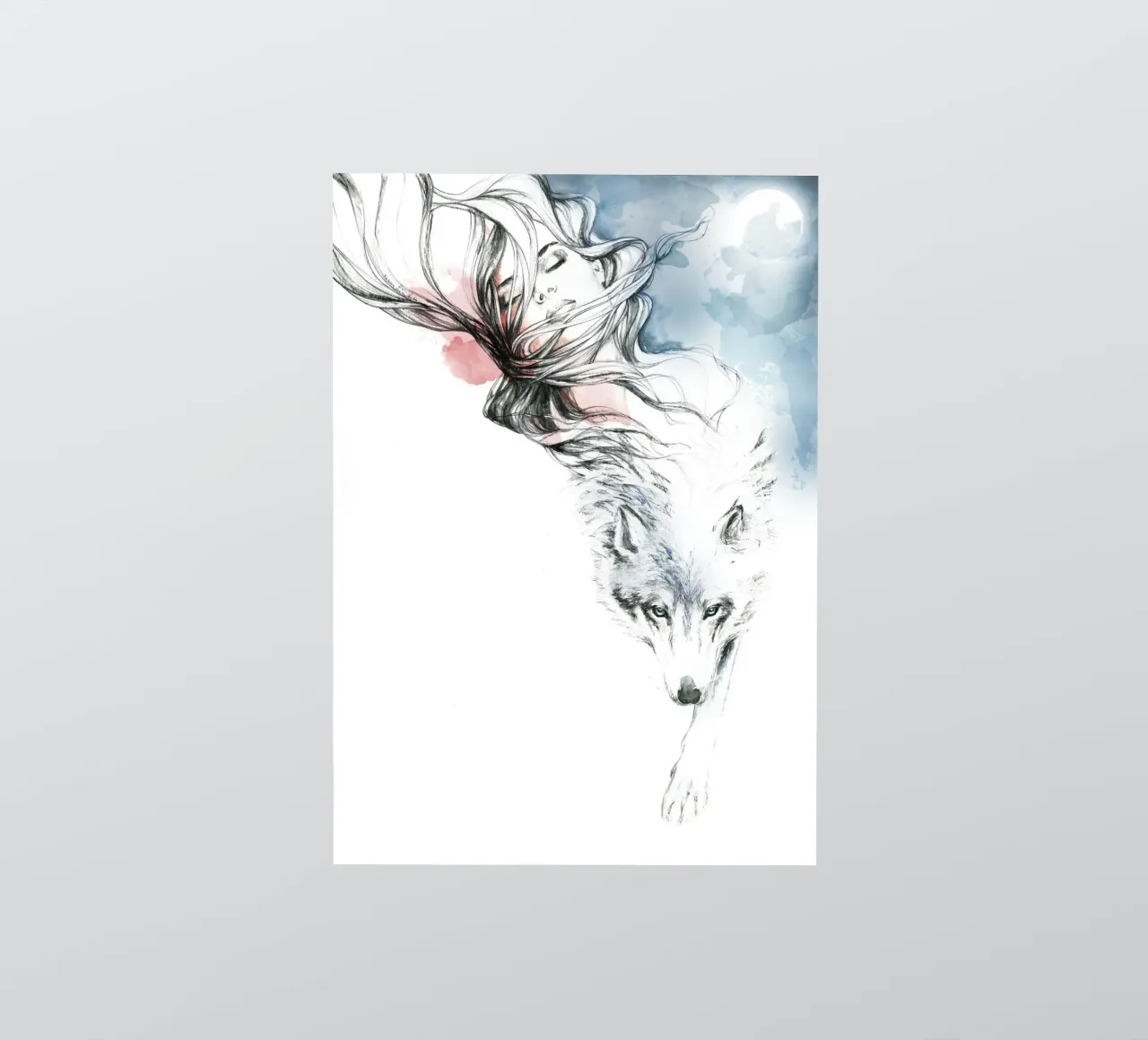 Rêver de loups autocollant de Susana Miranda ilustracion