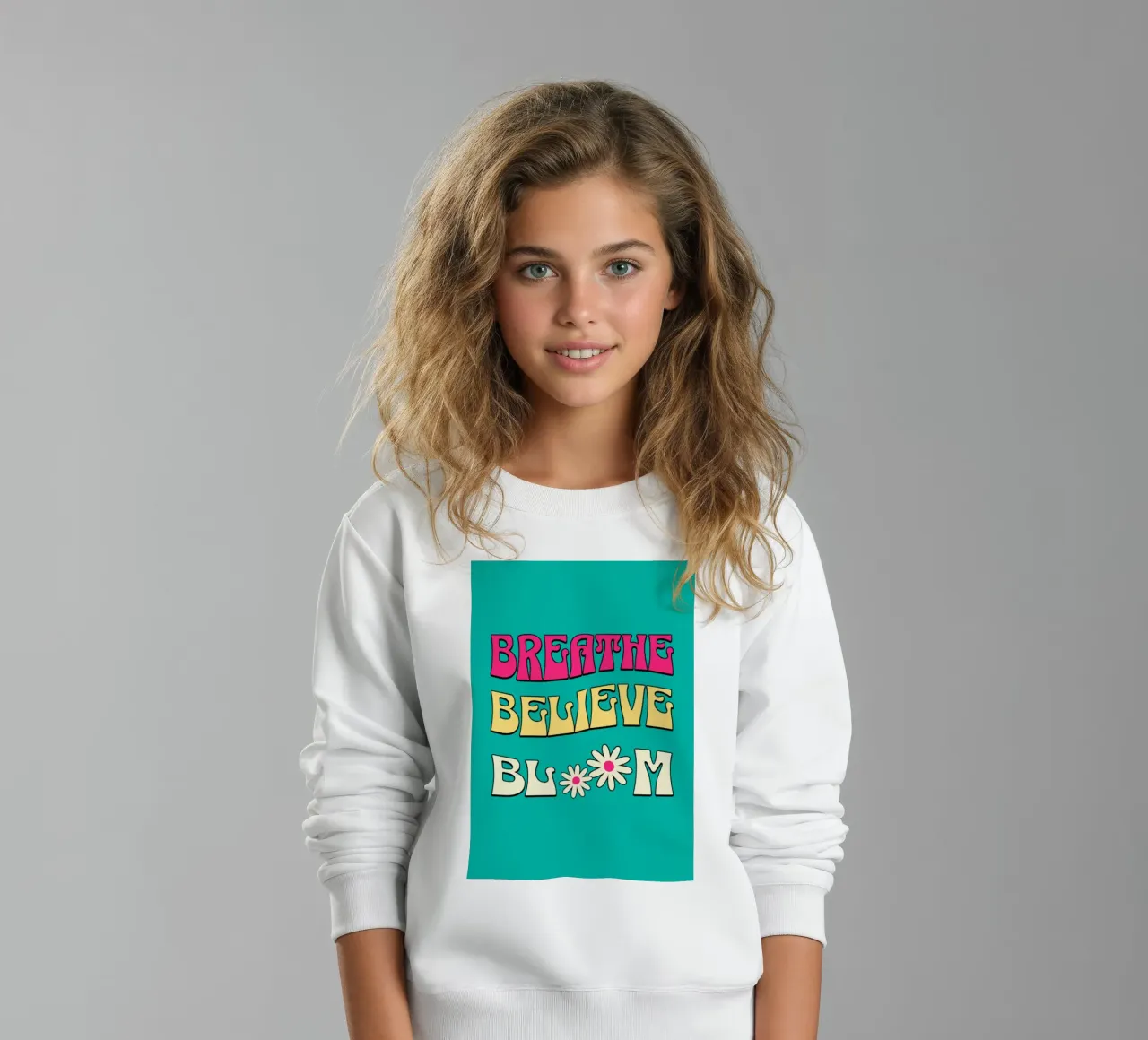 Breathe Believe Bloom Trending Now kids sweatshirt by Urban Life