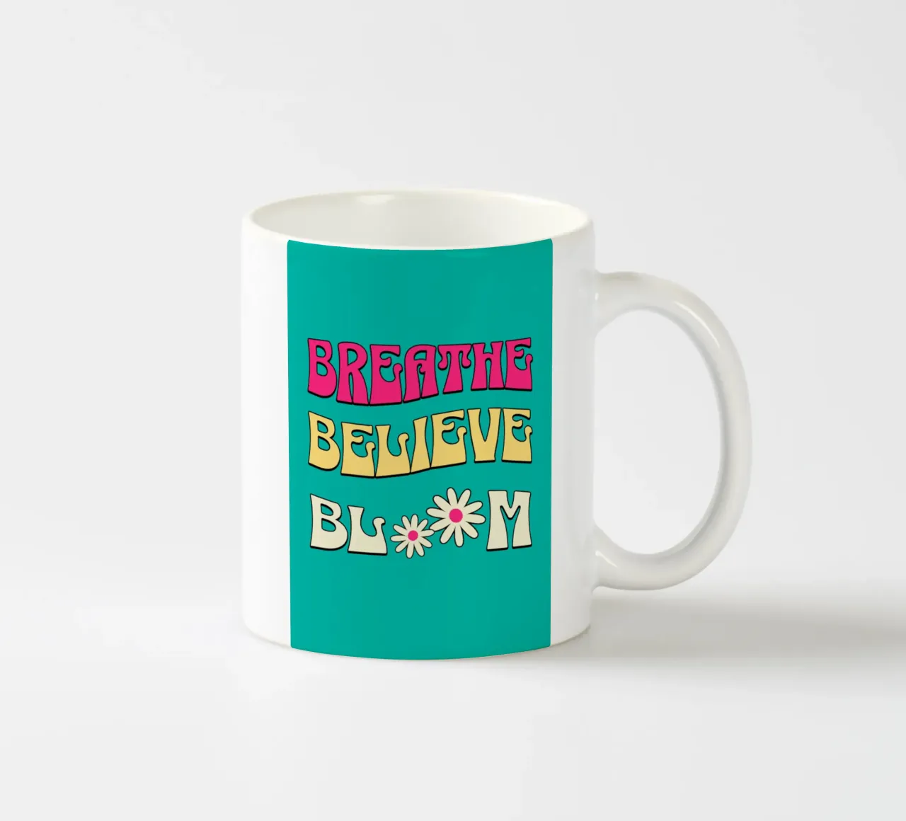 Breathe Believe Bloom In tendenza ora tazza in ceramica da Urban Life