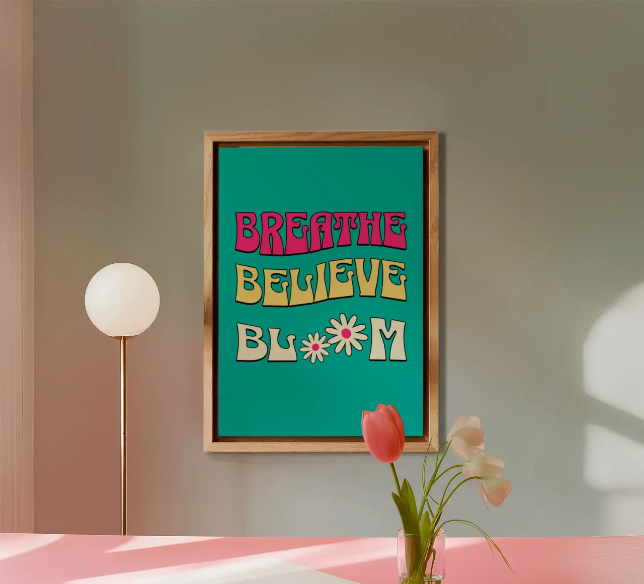 Breathe Believe Bloom In tendenza ora alluminio dibond da Urban Life