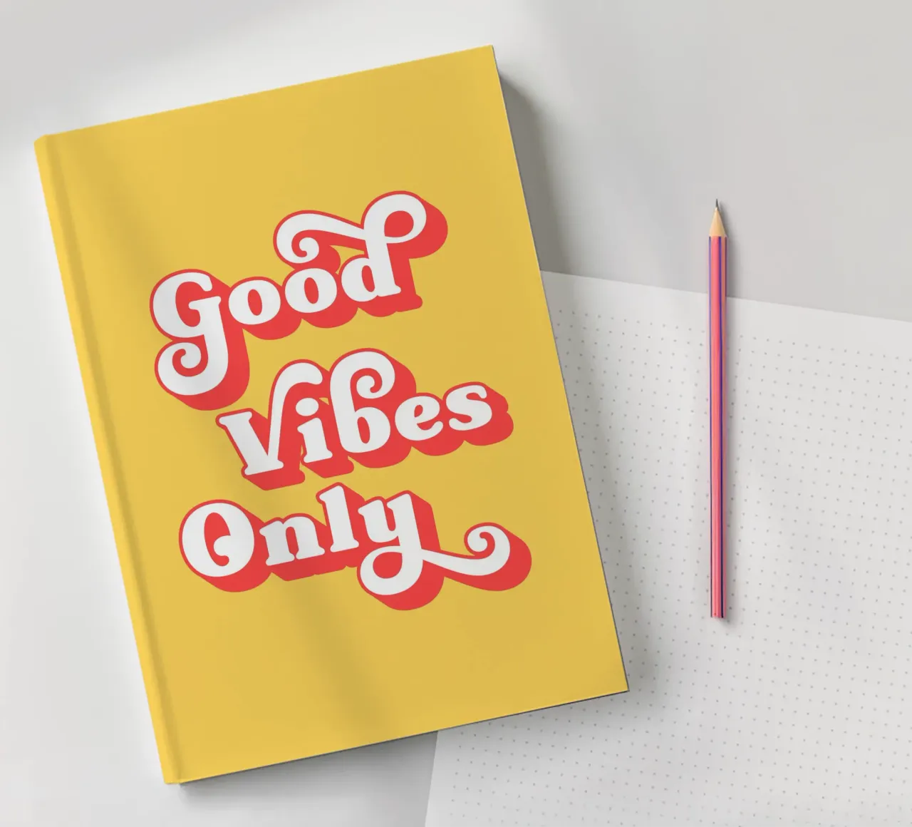 Good vibes only (Yellow tone) notebook by Paigaam Studio