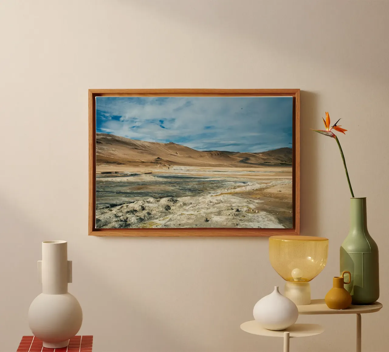 Geothermische dampen en maanlandschappen van Namafjall - Hverir canvas met Baklijst van Ben & Clo creations