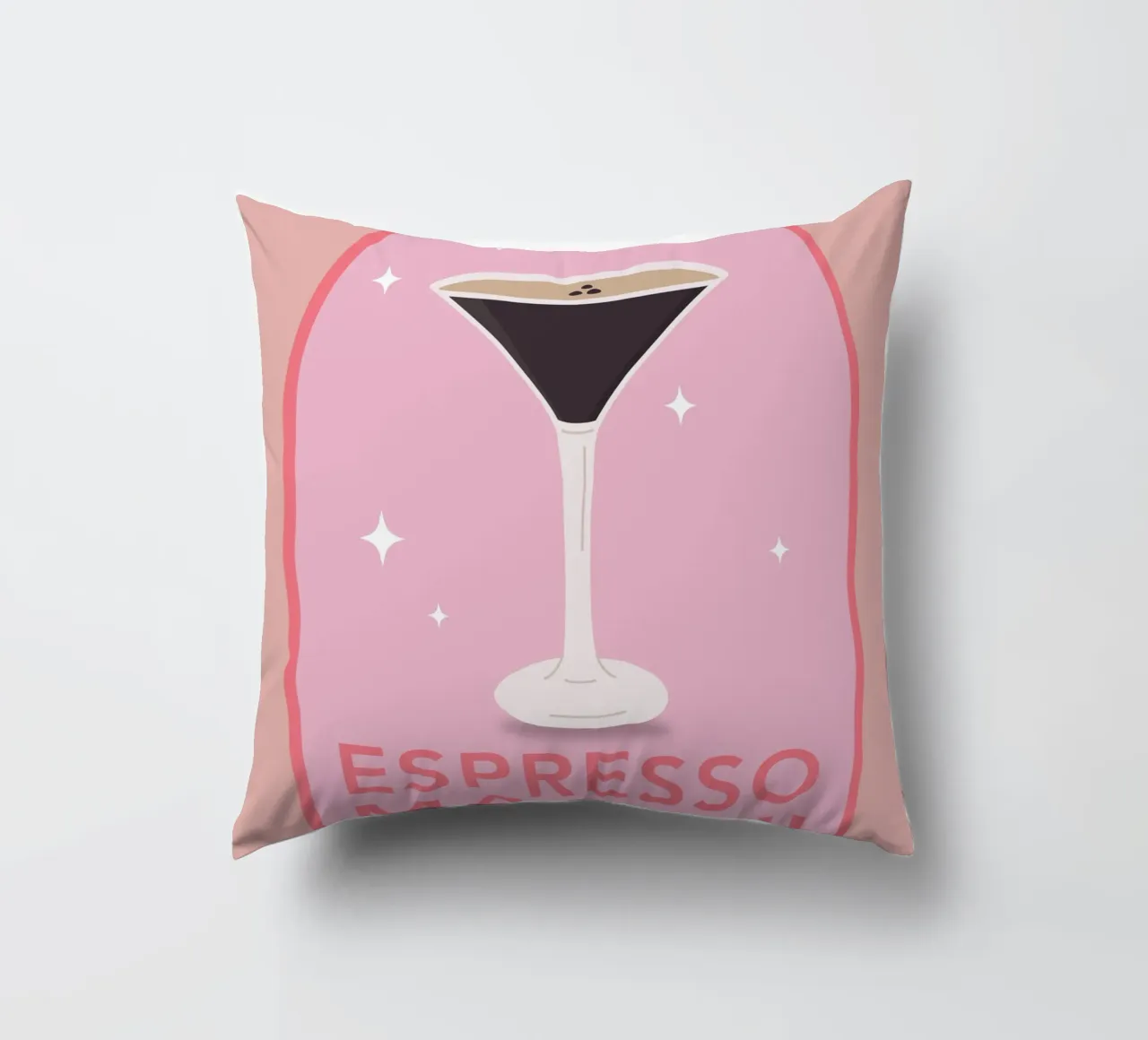 Espresso Martini Cocktail Print, Cute Art Print cuscino da pdigitalprints