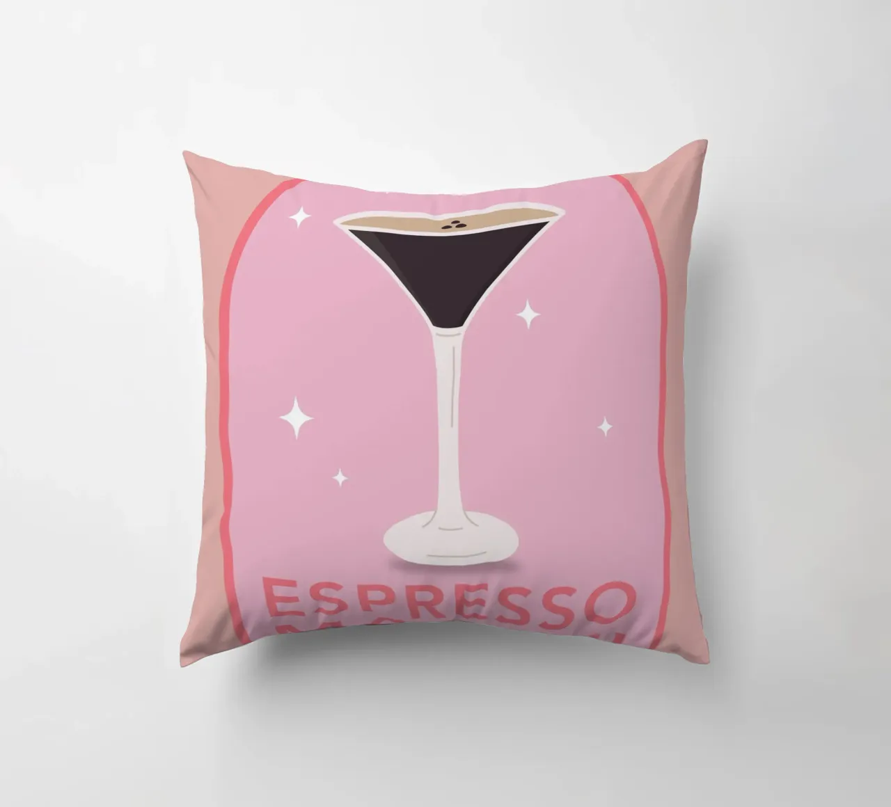Espresso Martini Cocktail Print, Cute Art Print cuscino da pdigitalprints