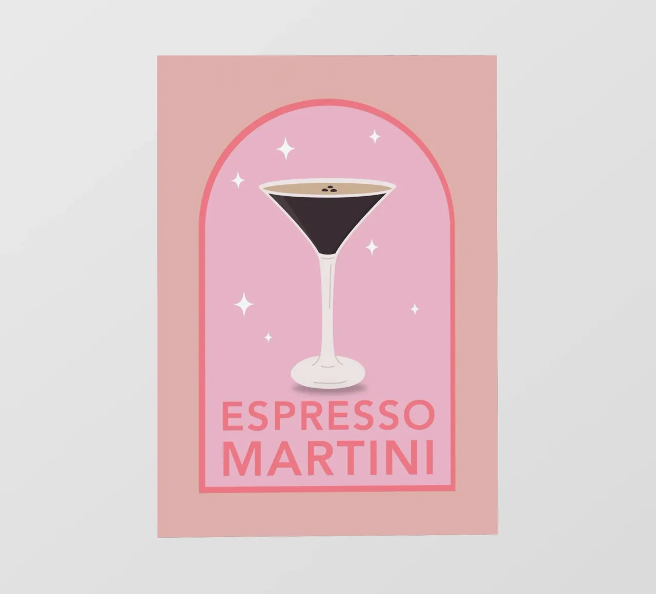Espresso Martini Cocktail Print, Cute Art Print pellicola backlit da pdigitalprints