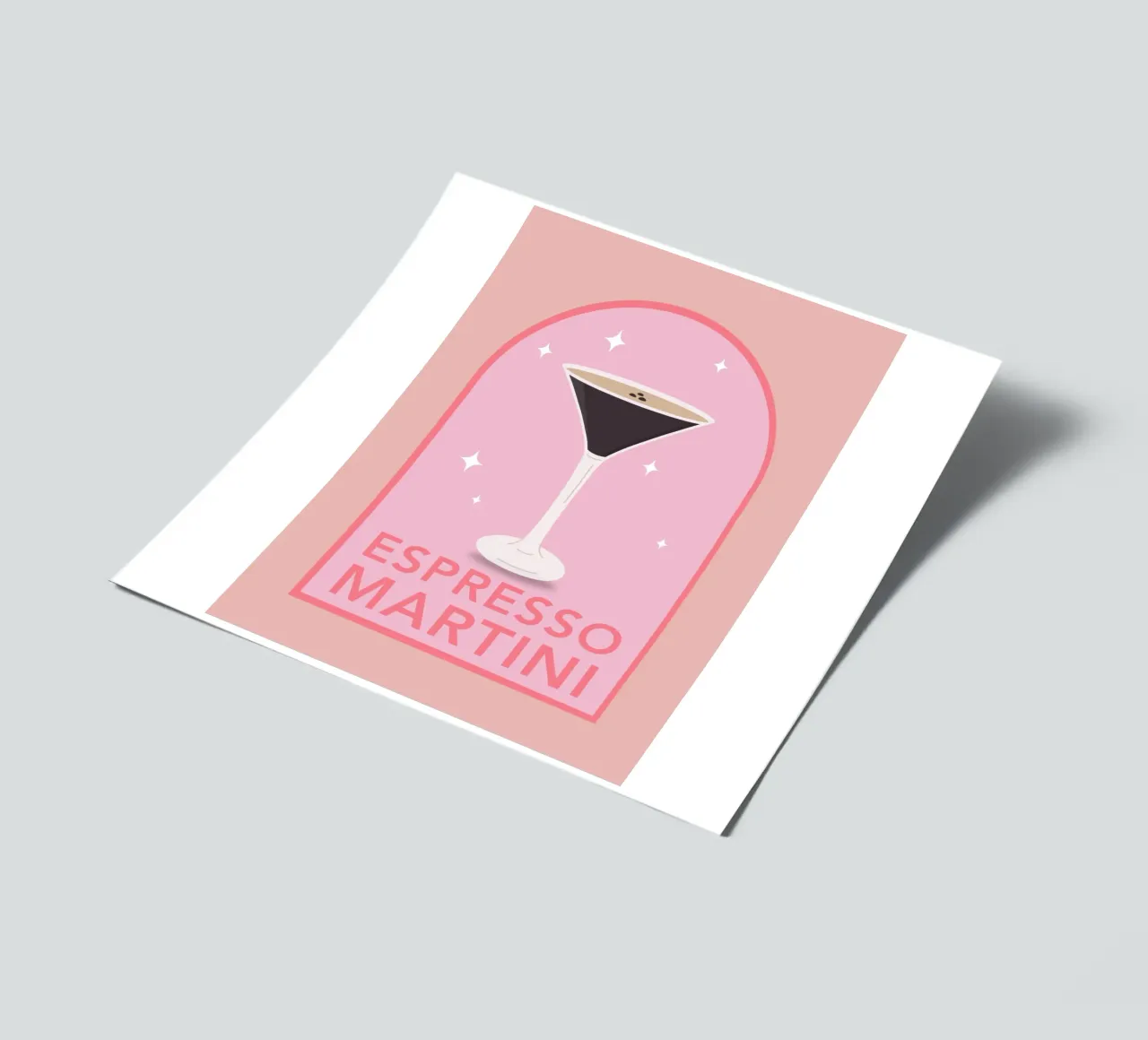 Espresso Martini Cocktail Print, Cute Art Print sticker sheet by pdigitalprints