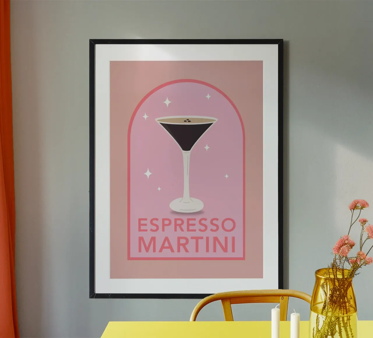 Espresso Martini Cocktail Print, Cute Art Print poster by pdigitalprints