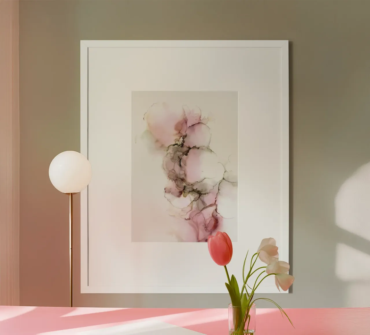 Manchas abstractas de tinta fluida rosa hahnemühle de Susana Miranda ilustracion