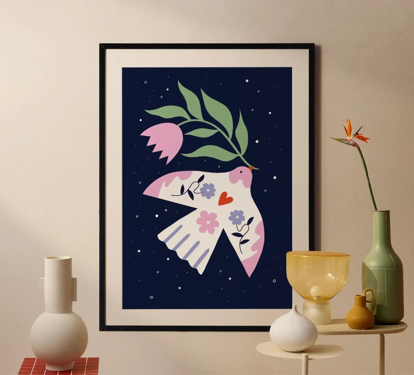 Friedenstaube blau poster da estheticgoods