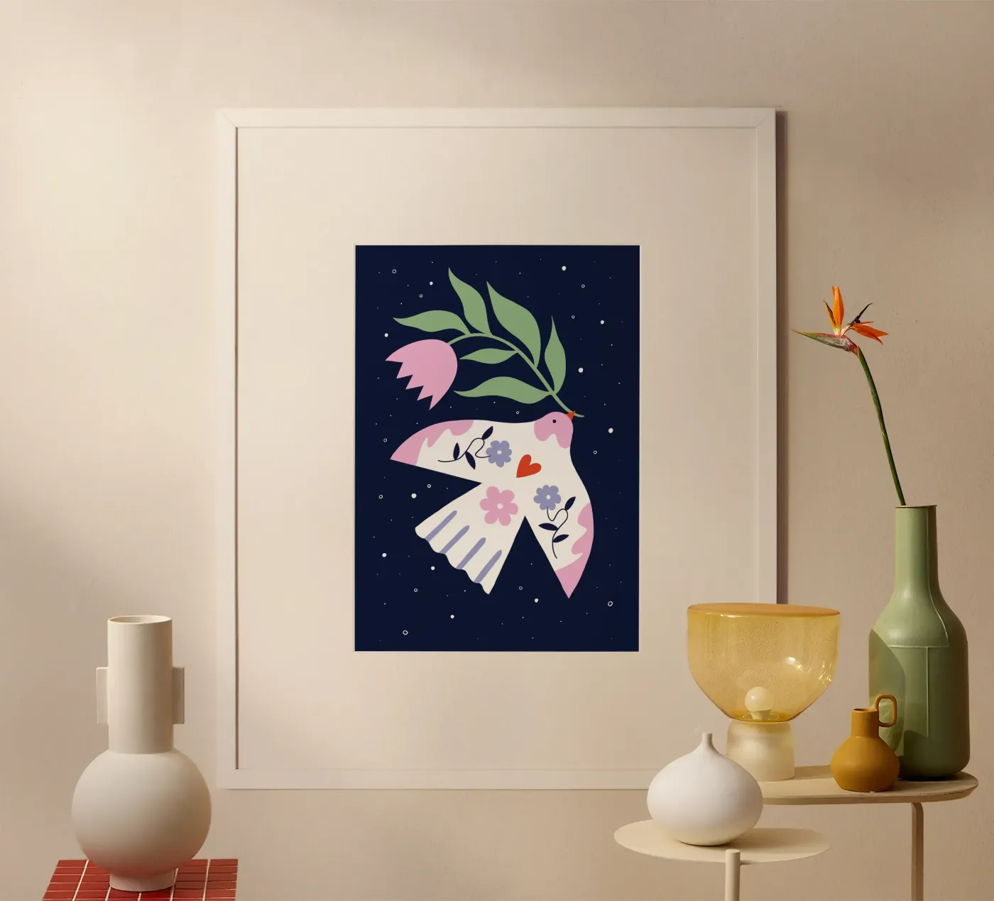 Friedenstaube blau poster da estheticgoods
